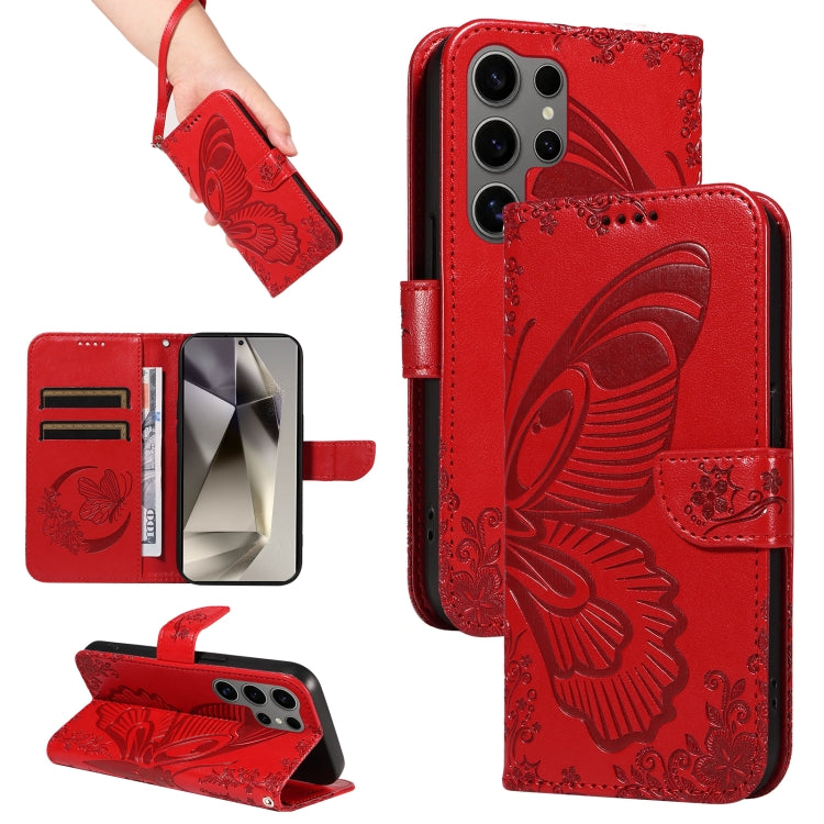 Swallowtail Butterfly Embossed Leather Phone Case, For Samsung Galaxy S25 FE 5G, For Samsung Galaxy S25 / S24 5G, For Samsung Galaxy S25+ / S24+ 5G, For Samsung Galaxy S25 Ultra 5G