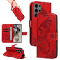 Swallowtail Butterfly Embossed Leather Phone Case, For Samsung Galaxy S25 FE 5G, For Samsung Galaxy S25 / S24 5G, For Samsung Galaxy S25+ / S24+ 5G, For Samsung Galaxy S25 Ultra 5G