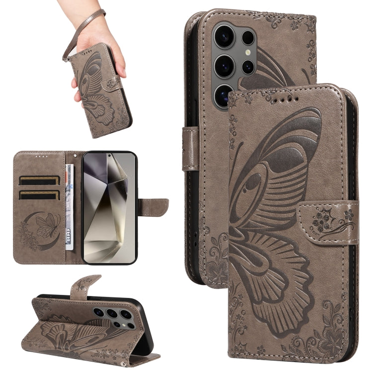 Swallowtail Butterfly Embossed Leather Phone Case, For Samsung Galaxy S25 FE 5G, For Samsung Galaxy S25 / S24 5G, For Samsung Galaxy S25+ / S24+ 5G, For Samsung Galaxy S25 Ultra 5G