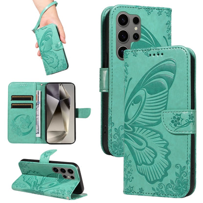 Swallowtail Butterfly Embossed Leather Phone Case, For Samsung Galaxy S25 FE 5G, For Samsung Galaxy S25 / S24 5G, For Samsung Galaxy S25+ / S24+ 5G, For Samsung Galaxy S25 Ultra 5G