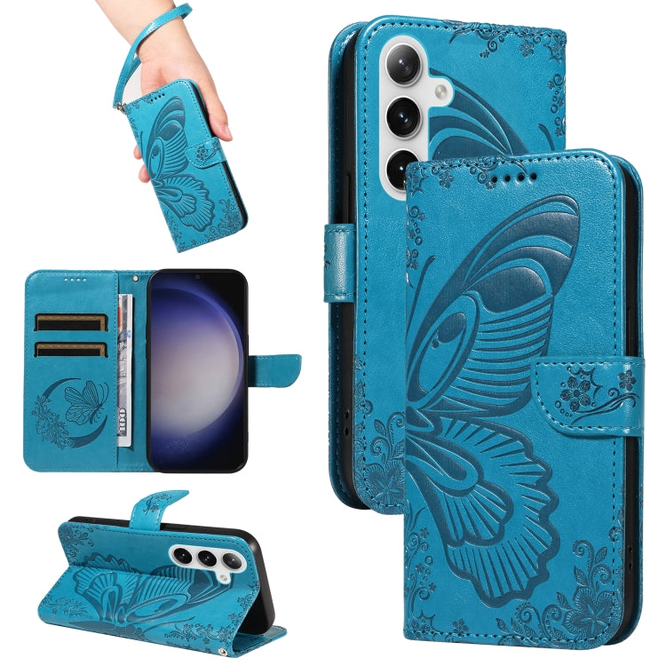 Swallowtail Butterfly Embossed Leather Phone Case, For Samsung Galaxy S25 FE 5G, For Samsung Galaxy S25 / S24 5G, For Samsung Galaxy S25+ / S24+ 5G, For Samsung Galaxy S25 Ultra 5G