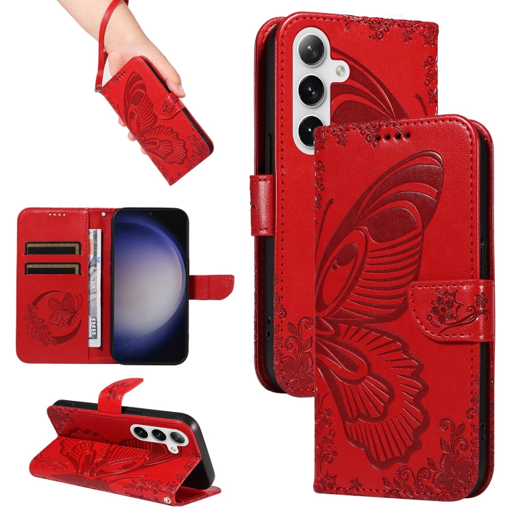 Swallowtail Butterfly Embossed Leather Phone Case, For Samsung Galaxy S25 FE 5G, For Samsung Galaxy S25 / S24 5G, For Samsung Galaxy S25+ / S24+ 5G, For Samsung Galaxy S25 Ultra 5G