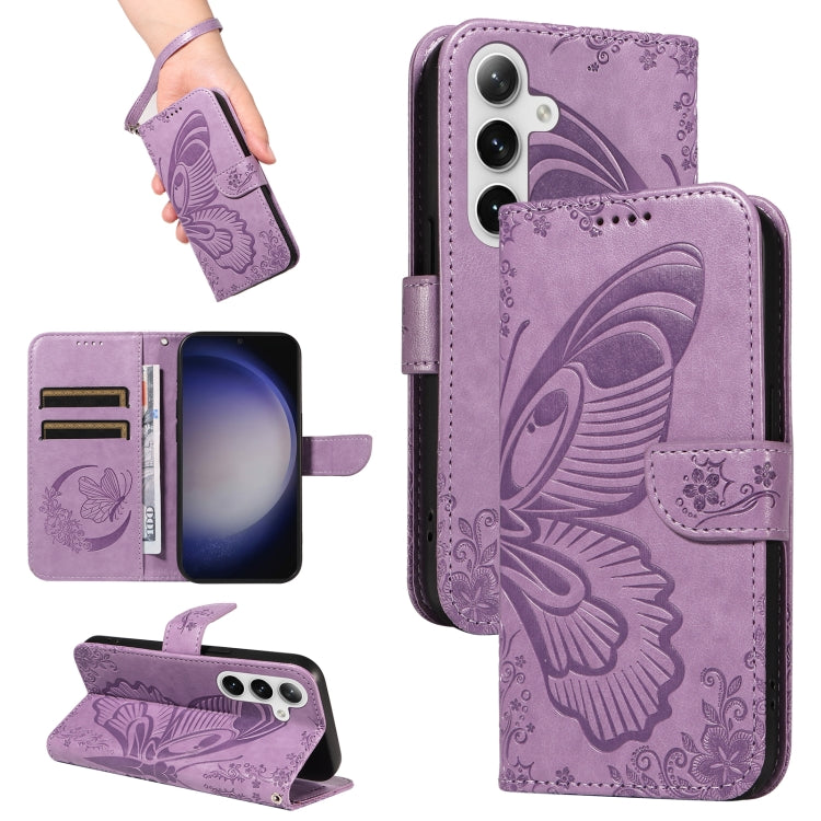 Swallowtail Butterfly Embossed Leather Phone Case, For Samsung Galaxy S25 FE 5G, For Samsung Galaxy S25 / S24 5G, For Samsung Galaxy S25+ / S24+ 5G, For Samsung Galaxy S25 Ultra 5G