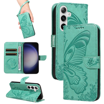 Swallowtail Butterfly Embossed Leather Phone Case, For Samsung Galaxy S25 FE 5G, For Samsung Galaxy S25 / S24 5G, For Samsung Galaxy S25+ / S24+ 5G, For Samsung Galaxy S25 Ultra 5G