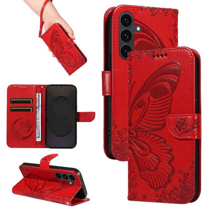 Swallowtail Butterfly Embossed Leather Phone Case, For Samsung Galaxy S25 FE 5G, For Samsung Galaxy S25 / S24 5G, For Samsung Galaxy S25+ / S24+ 5G, For Samsung Galaxy S25 Ultra 5G