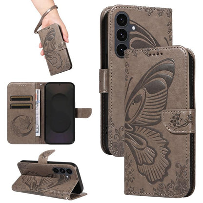Swallowtail Butterfly Embossed Leather Phone Case, For Samsung Galaxy S26 Edge 5G, For Samsung Galaxy S26 Ultra 5G, For Samsung Galaxy S26 Pro 5G, For Samsung Galaxy S25 FE 5G