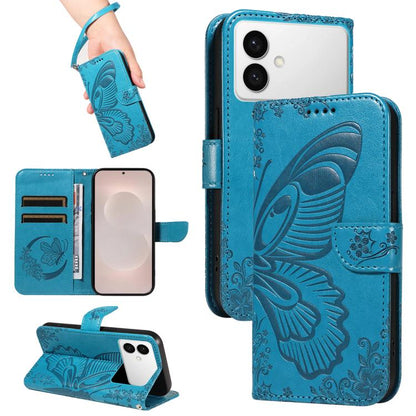 Swallowtail Butterfly Embossed Leather Phone Case, For Samsung Galaxy S26 Edge 5G, For Samsung Galaxy S26 Ultra 5G, For Samsung Galaxy S26 Pro 5G, For Samsung Galaxy S25 FE 5G