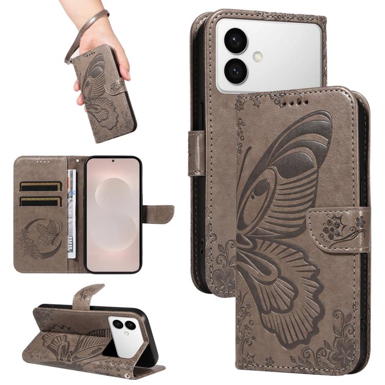 Swallowtail Butterfly Embossed Leather Phone Case, For Samsung Galaxy S26+ 5G, For Samsung Galaxy S26 Edge 5G, For Samsung Galaxy S26 Ultra 5G, For Samsung Galaxy S26 5G