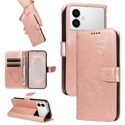 Swallowtail Butterfly Embossed Leather Phone Case, For Samsung Galaxy S26+ 5G, For Samsung Galaxy S26 Edge 5G, For Samsung Galaxy S26 Ultra 5G, For Samsung Galaxy S26 5G