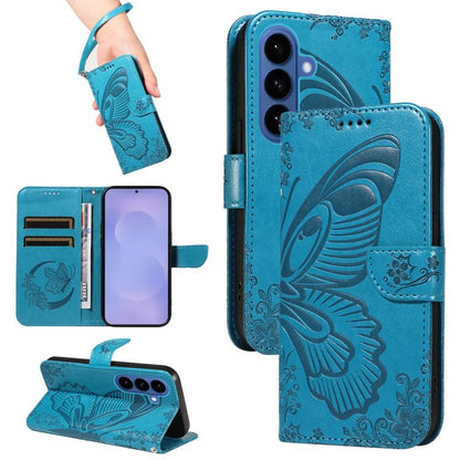 Swallowtail Butterfly Embossed Leather Phone Case, For Samsung Galaxy S26 Edge 5G, For Samsung Galaxy S26 Ultra 5G, For Samsung Galaxy S26 Pro 5G, For Samsung Galaxy S25 FE 5G