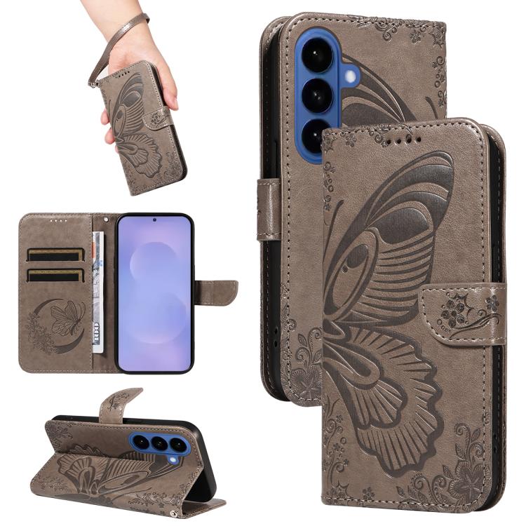 Swallowtail Butterfly Embossed Leather Phone Case, For Samsung Galaxy S26 Edge 5G, For Samsung Galaxy S26 Ultra 5G, For Samsung Galaxy S26 Pro 5G, For Samsung Galaxy S25 FE 5G