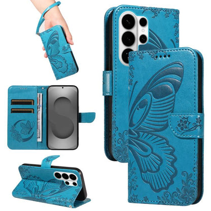 Swallowtail Butterfly Embossed Leather Phone Case, For Samsung Galaxy S26+ 5G, For Samsung Galaxy S26 Edge 5G, For Samsung Galaxy S26 Ultra 5G, For Samsung Galaxy S26 5G