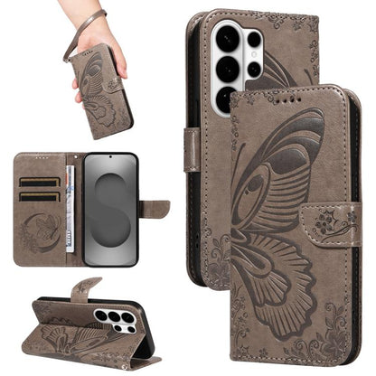 Swallowtail Butterfly Embossed Leather Phone Case, For Samsung Galaxy S26+ 5G, For Samsung Galaxy S26 Edge 5G, For Samsung Galaxy S26 Ultra 5G, For Samsung Galaxy S26 5G