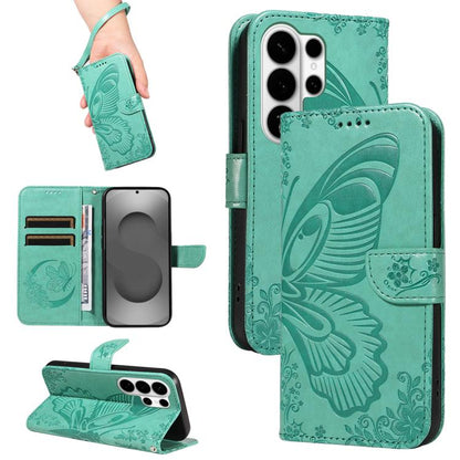 Swallowtail Butterfly Embossed Leather Phone Case, For Samsung Galaxy S26 Edge 5G, For Samsung Galaxy S26 Ultra 5G, For Samsung Galaxy S26 Pro 5G, For Samsung Galaxy S25 FE 5G