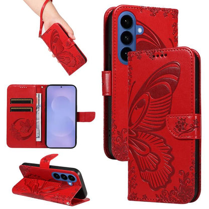 Swallowtail Butterfly Embossed Leather Phone Case, For Samsung Galaxy S26+ 5G, For Samsung Galaxy S26 Edge 5G, For Samsung Galaxy S26 Ultra 5G, For Samsung Galaxy S26 5G