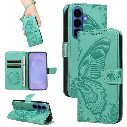 Swallowtail Butterfly Embossed Leather Phone Case, For Samsung Galaxy S26+ 5G, For Samsung Galaxy S26 Edge 5G, For Samsung Galaxy S26 Ultra 5G, For Samsung Galaxy S26 5G