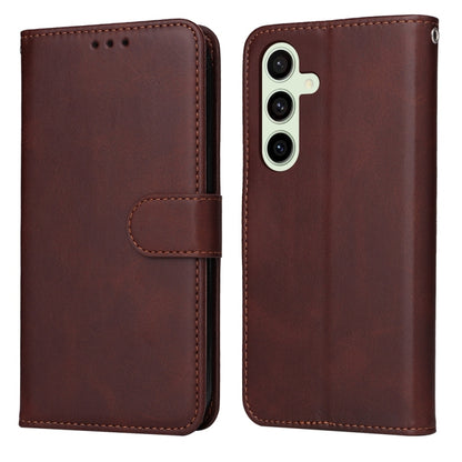Classic Calf Texture Flip Leather Phone Case, For Galaxy S25 Ultra 5G, For Galaxy S24 FE 5G