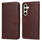 Classic Calf Texture Flip Leather Phone Case, For Galaxy S25 Ultra 5G, For Galaxy S24 FE 5G