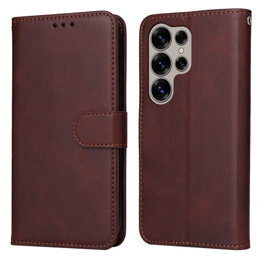 Classic Calf Texture Flip Leather Phone Case, For Galaxy S25 Ultra 5G, For Galaxy S24 FE 5G
