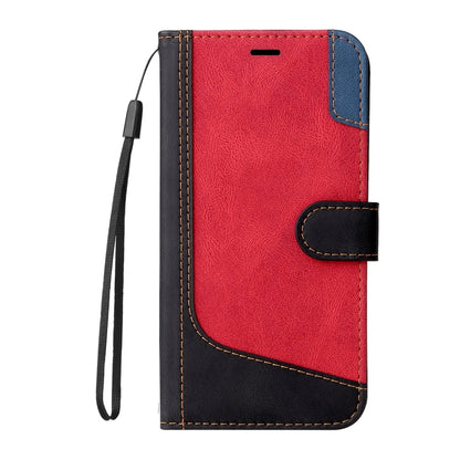 Three Color Splicing Leather Phone Case