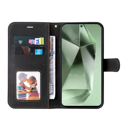 Three Color Splicing Leather Phone Case, For Samsung Galaxy S24 FE 5G