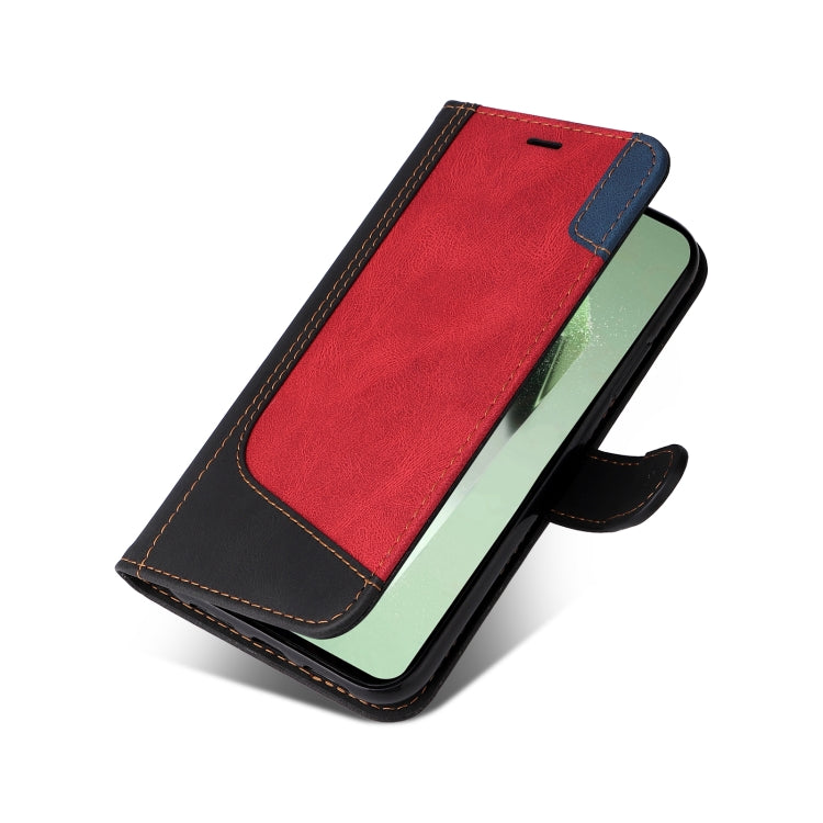 Three Color Splicing Leather Phone Case, For Samsung Galaxy S24 FE 5G