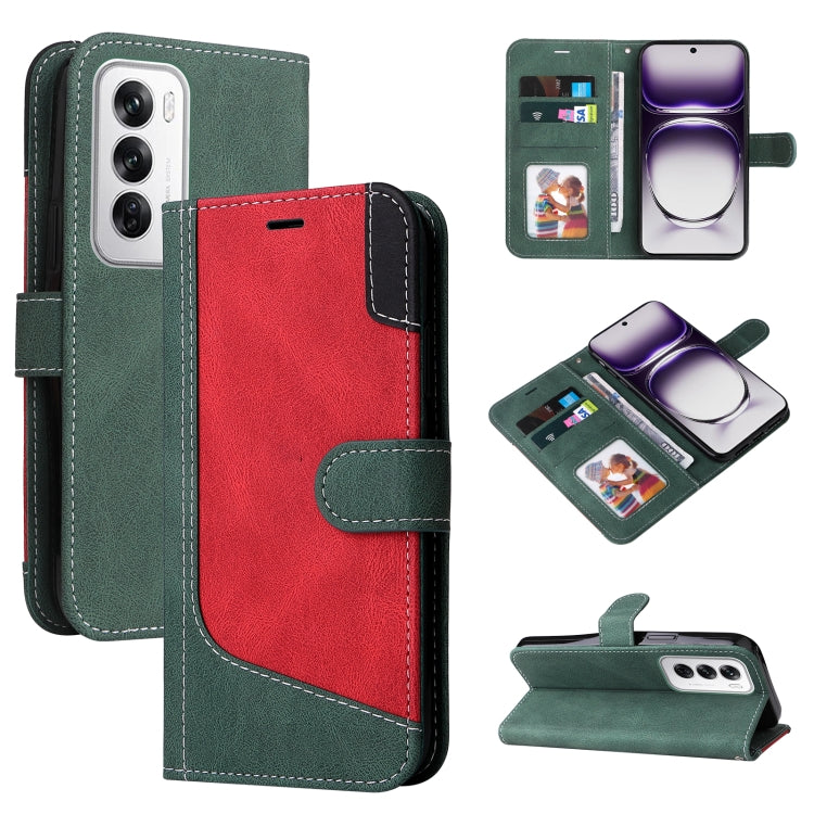 Three Color Splicing Leather Phone Case