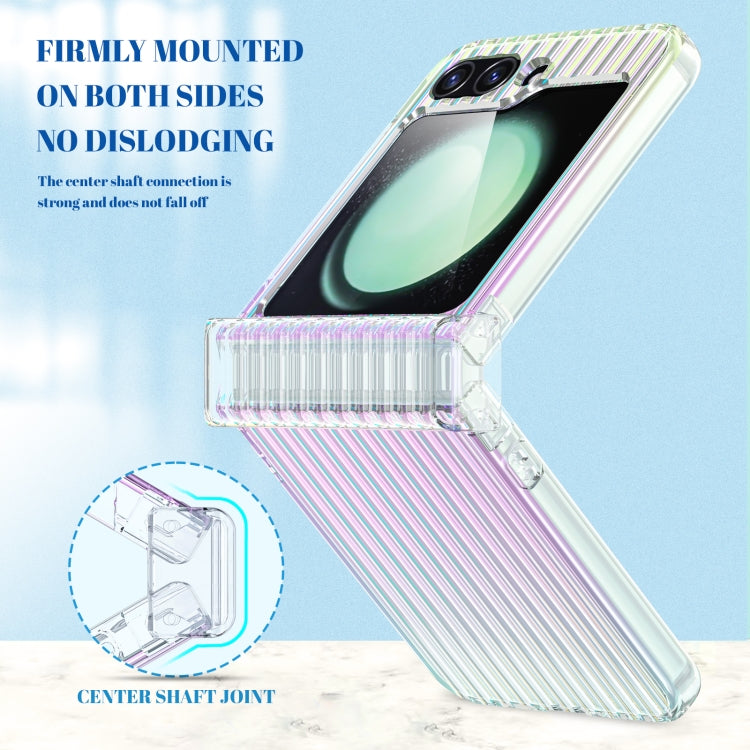 Vertical Stripe Folding Center Shaft PC Phone Case, For Samsung Galaxy Z Flip6 / Flip7 FE, For Samsung Galaxy Z Flip5 5G, For Samsung Galaxy Z Flip4 5G, For Samsung Galaxy Z Flip3 5G