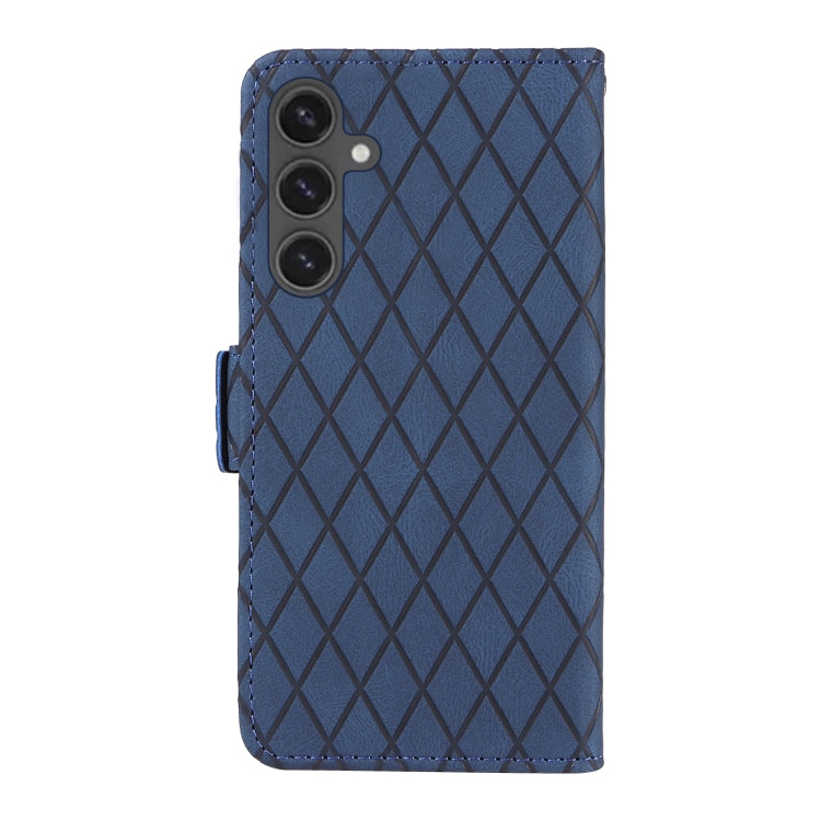 Dual-color Rhombic Lattice Leather Phone Case, For Samsung Galaxy S24 FE 5G