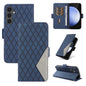 Dual-color Rhombic Lattice Leather Phone Case, For Samsung Galaxy S24 FE 5G