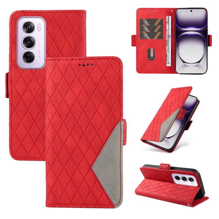 Dual-color Rhombic Lattice Leather Phone Case