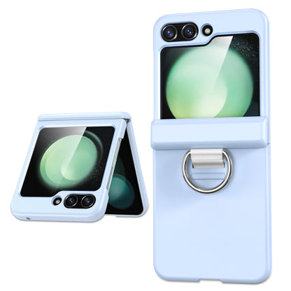 TPU+PC Folding Center Shaft Phone Case with Ring, For Samsung Galaxy Z Flip3 5G