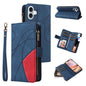Dual-color 9 Card Slots Zipper Wallet Leather Phone Case, For iPhone Air, For iPhone 16 Pro Max, For iPhone 16 Pro, For iPhone 16 Plus