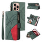 Dual-color 9 Card Slots Zipper Wallet Leather Phone Case, For iPhone Air, For iPhone 16 Pro Max, For iPhone 16 Pro, For iPhone 16 Plus