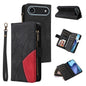 Dual-color 9 Card Slots Zipper Wallet Leather Phone Case, For iPhone Air, For iPhone 16 Pro Max, For iPhone 16 Pro, For iPhone 16 Plus