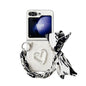 Diamond Square 3D Heart Pattern Full Coverage Phone Case with Scarf / Bracelet