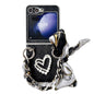 Diamond Square 3D Heart Pattern Full Coverage Phone Case with Scarf / Bracelet