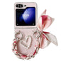 Diamond Square 3D Heart Pattern Full Coverage Phone Case with Scarf / Bracelet