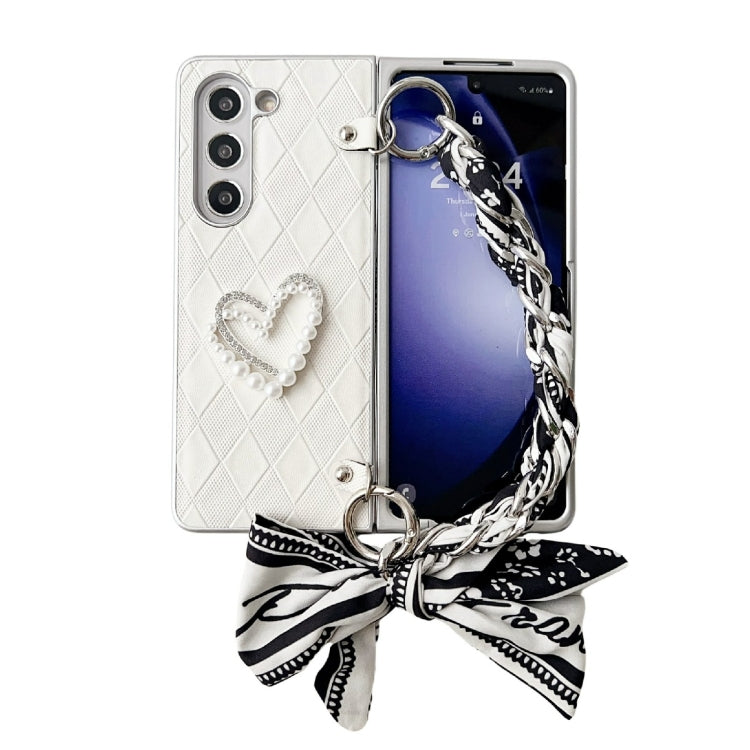 Diamond Square 3D Heart Pattern Full Coverage Phone Case with Scarf / Bracelet