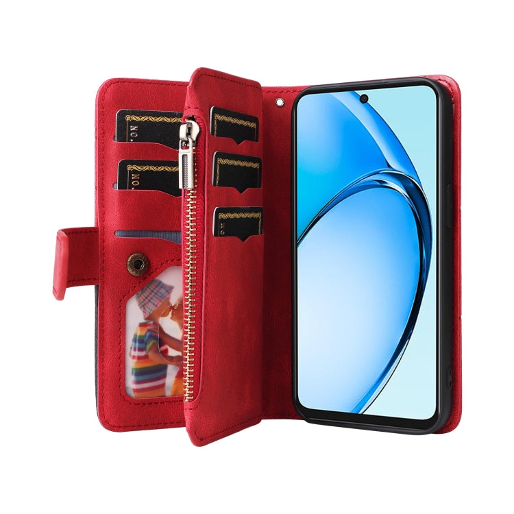 Dual-color 9 Card Slots Zipper Wallet Leather Phone Case