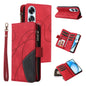Dual-color 9 Card Slots Zipper Wallet Leather Phone Case, For OPPO Reno12 5G Global, For OPPO A60 4G