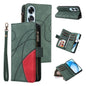 Dual-color 9 Card Slots Zipper Wallet Leather Phone Case, For OPPO Reno12 5G Global, For OPPO A60 4G