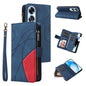 Dual-color 9 Card Slots Zipper Wallet Leather Phone Case, For OPPO Reno12 5G Global, For OPPO A60 4G