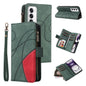 Dual-color 9 Card Slots Zipper Wallet Leather Phone Case, For OPPO Reno12 5G Global, For OPPO A60 4G