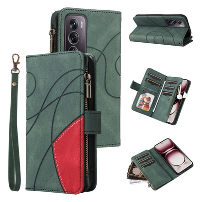 Dual-color 9 Card Slots Zipper Wallet Leather Phone Case