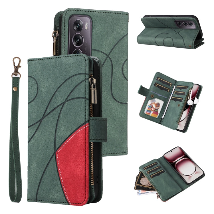 Dual-color 9 Card Slots Zipper Wallet Leather Phone Case, For OPPO Find X9 Ultra 5G, For OPPO Reno12 F 5G Global, For OPPO A3 Pro 5G / A3 Pro India, For OPPO Reno12 Pro Global