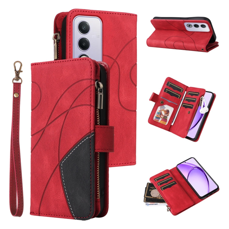 Dual-color 9 Card Slots Zipper Wallet Leather Phone Case, For OPPO Find X9 Ultra 5G, For OPPO Reno12 F 5G Global, For OPPO A3 Pro 5G / A3 Pro India, For OPPO Reno12 Pro Global