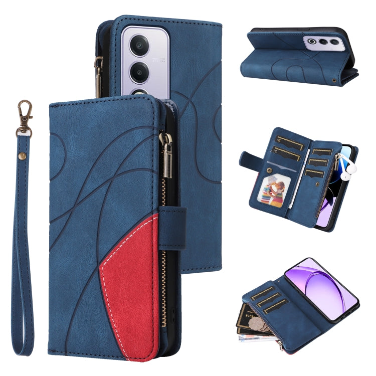 Dual-color 9 Card Slots Zipper Wallet Leather Phone Case, For OPPO Find X9 Ultra 5G, For OPPO Reno12 F 5G Global, For OPPO A3 Pro 5G / A3 Pro India, For OPPO Reno12 Pro Global