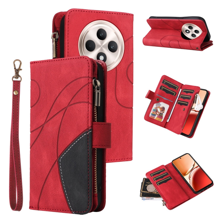Dual-color 9 Card Slots Zipper Wallet Leather Phone Case, For OPPO Find X9 Ultra 5G, For OPPO Reno12 F 5G Global, For OPPO A3 Pro 5G / A3 Pro India, For OPPO Reno12 Pro Global