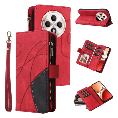Dual-color 9 Card Slots Zipper Wallet Leather Phone Case, For OPPO Find X9 Ultra 5G, For OPPO Reno12 F 5G Global, For OPPO A3 Pro 5G / A3 Pro India, For OPPO Reno12 Pro Global